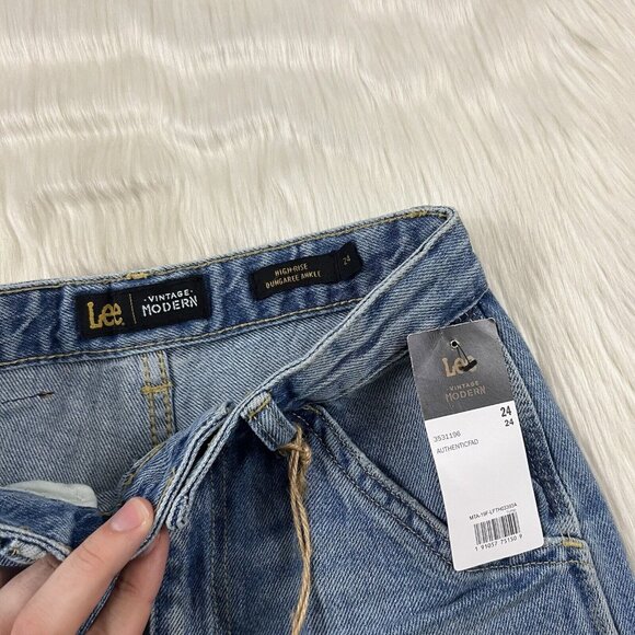 Lee Women's Size 24 Authentic Fade High Rise Dungaree Ankle Denim Jeans - Picture 7 of 10